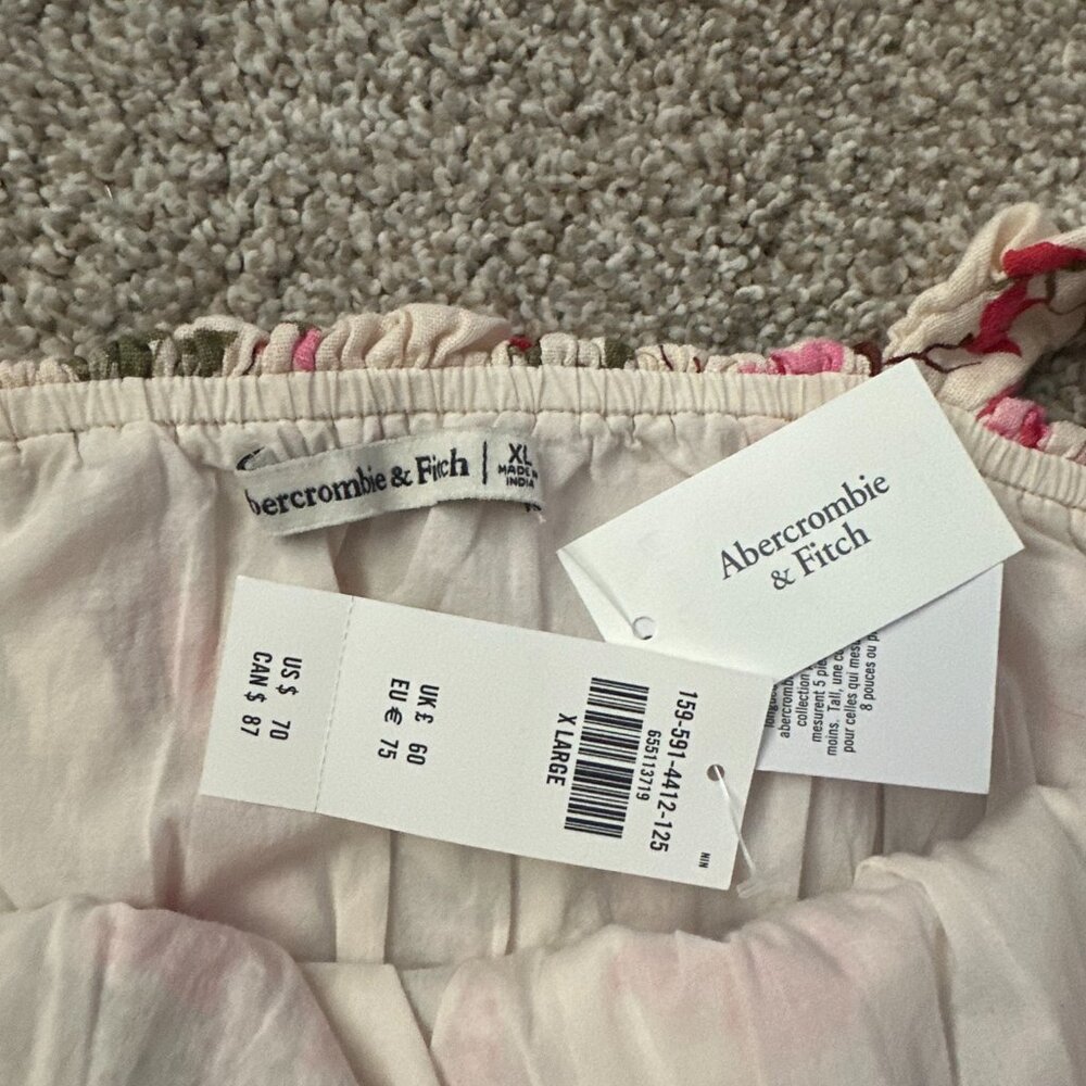 NEW abercrombie puff strap pink mini dress 🤍 xl - Picture 12 of 14
